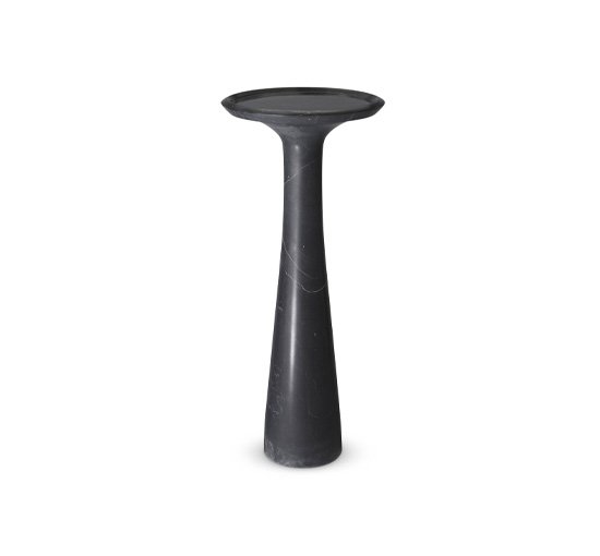 Black Marble - Pompano side table marble high