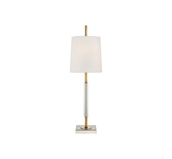 Antique Brass - Lexington Table Lamp Polished Nickel and Crystal Medium