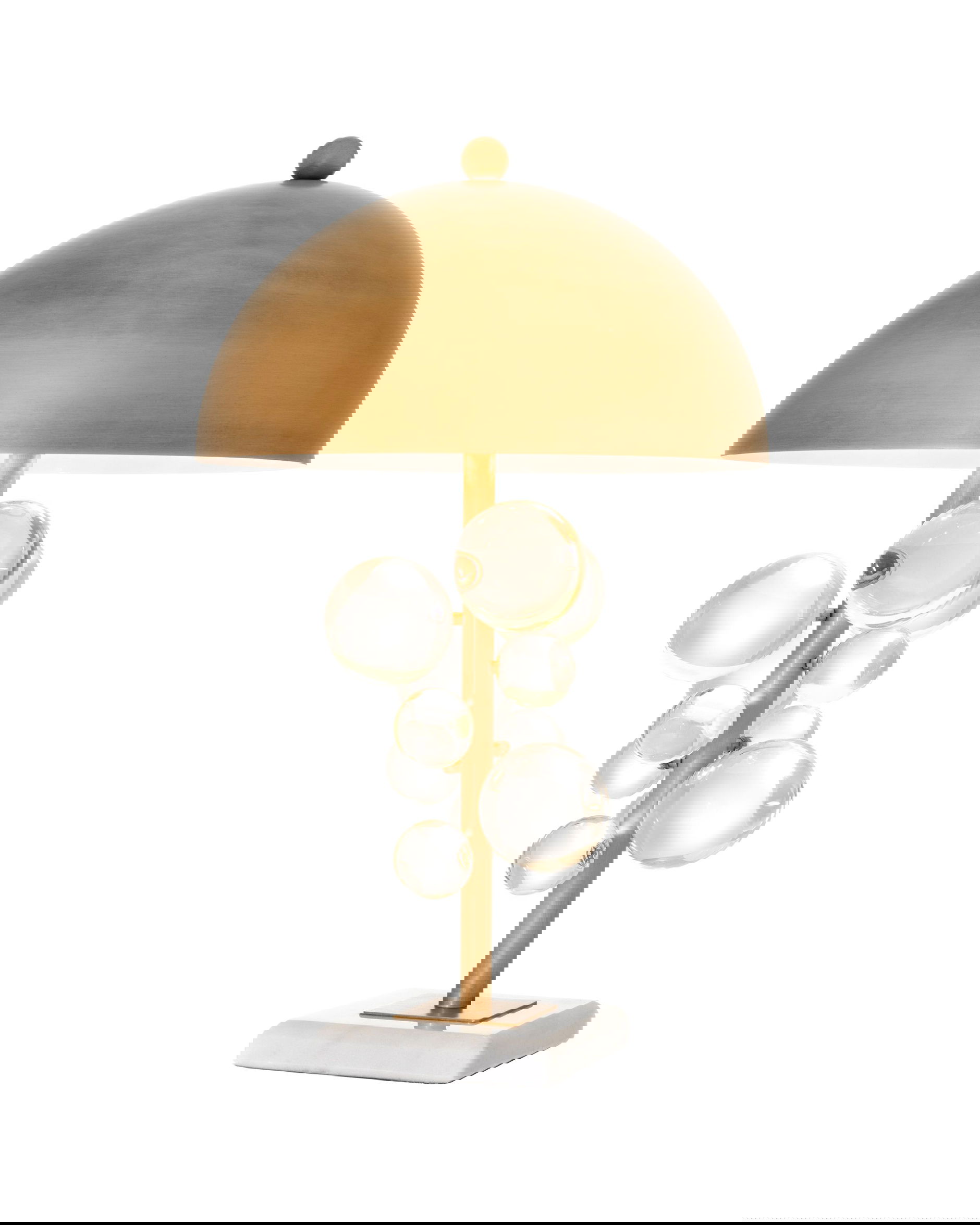 Floral bordslampa mässing