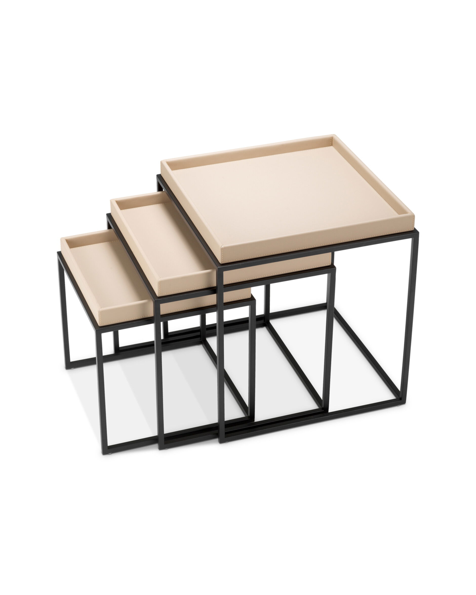 Léonard sidobord ljusbrun 3-set