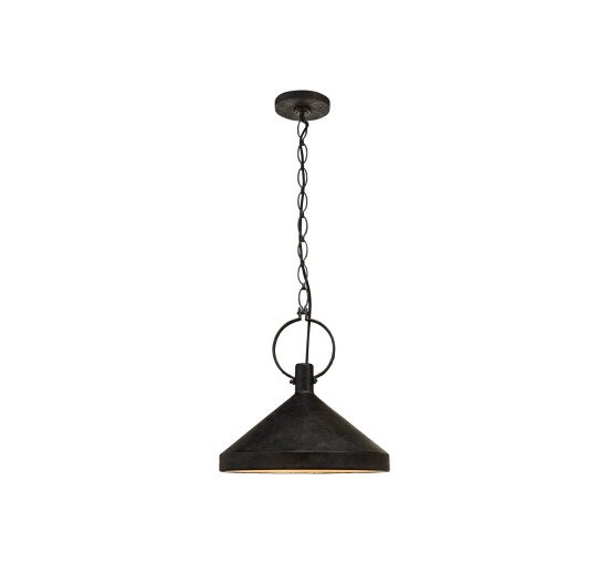 Aged Iron - Limoges Large Pendant Natural Rust/White Shade