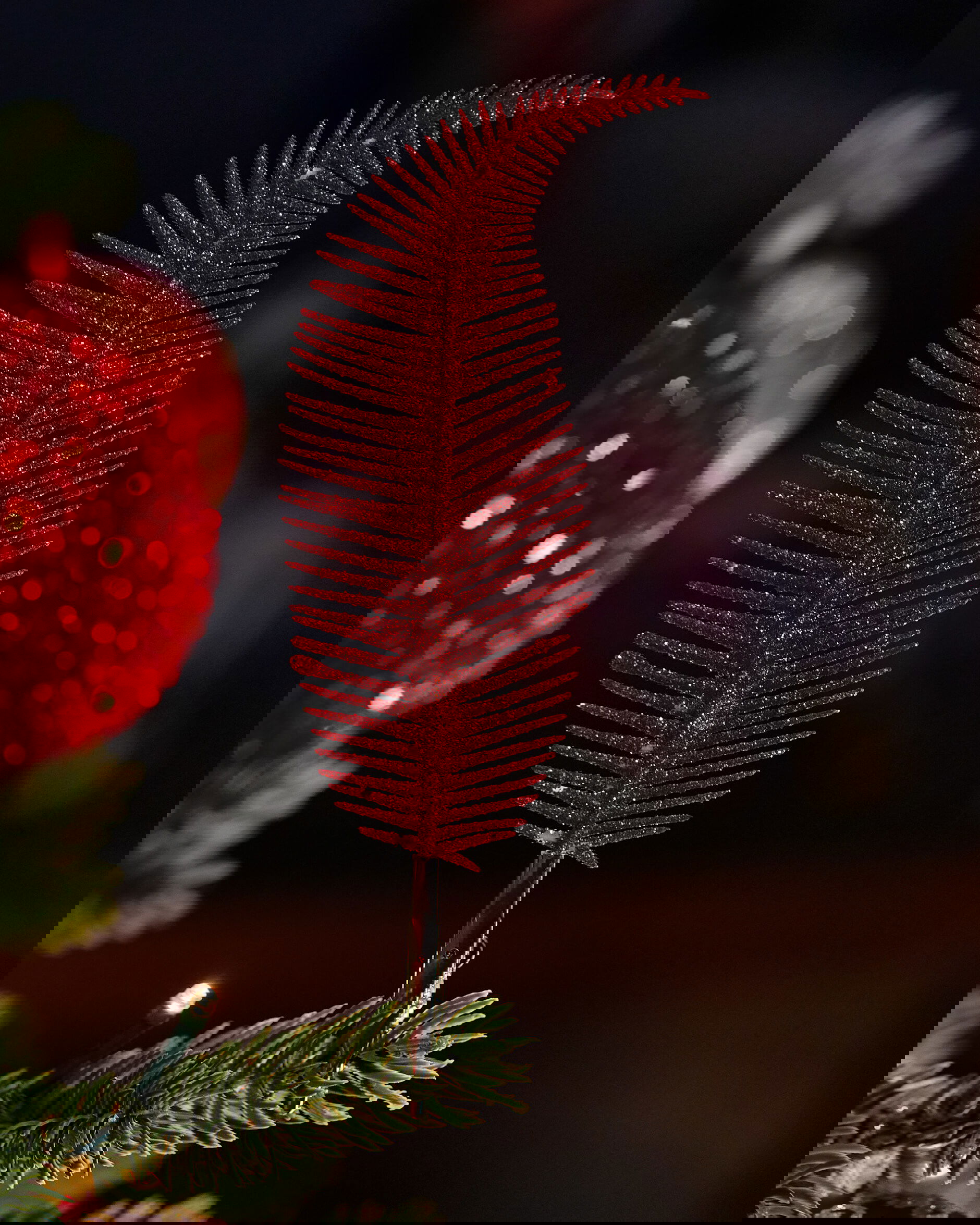 Carrington fjäder julgransdekoration röd 8-pack