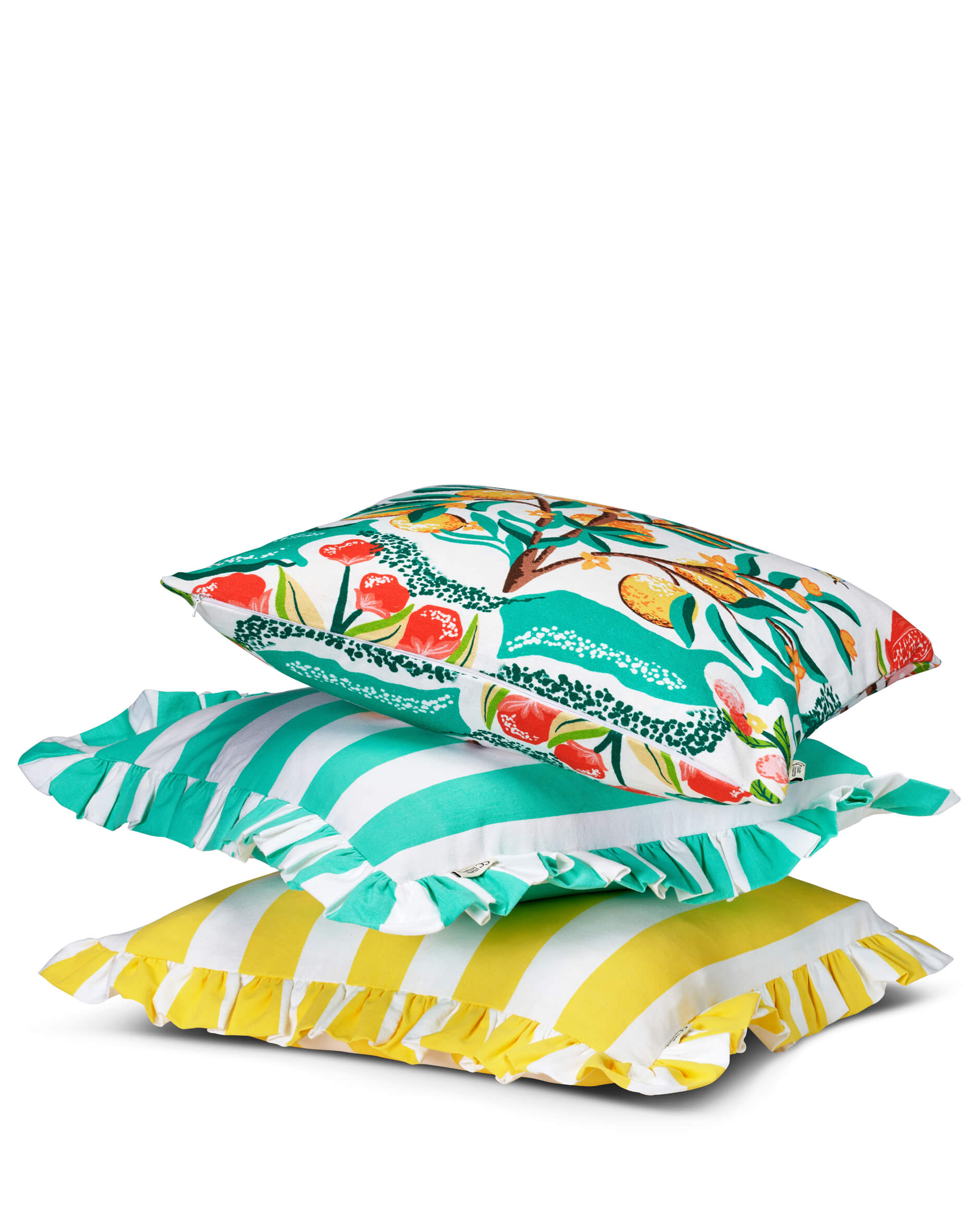 Botanical Orange kuddfodral vit