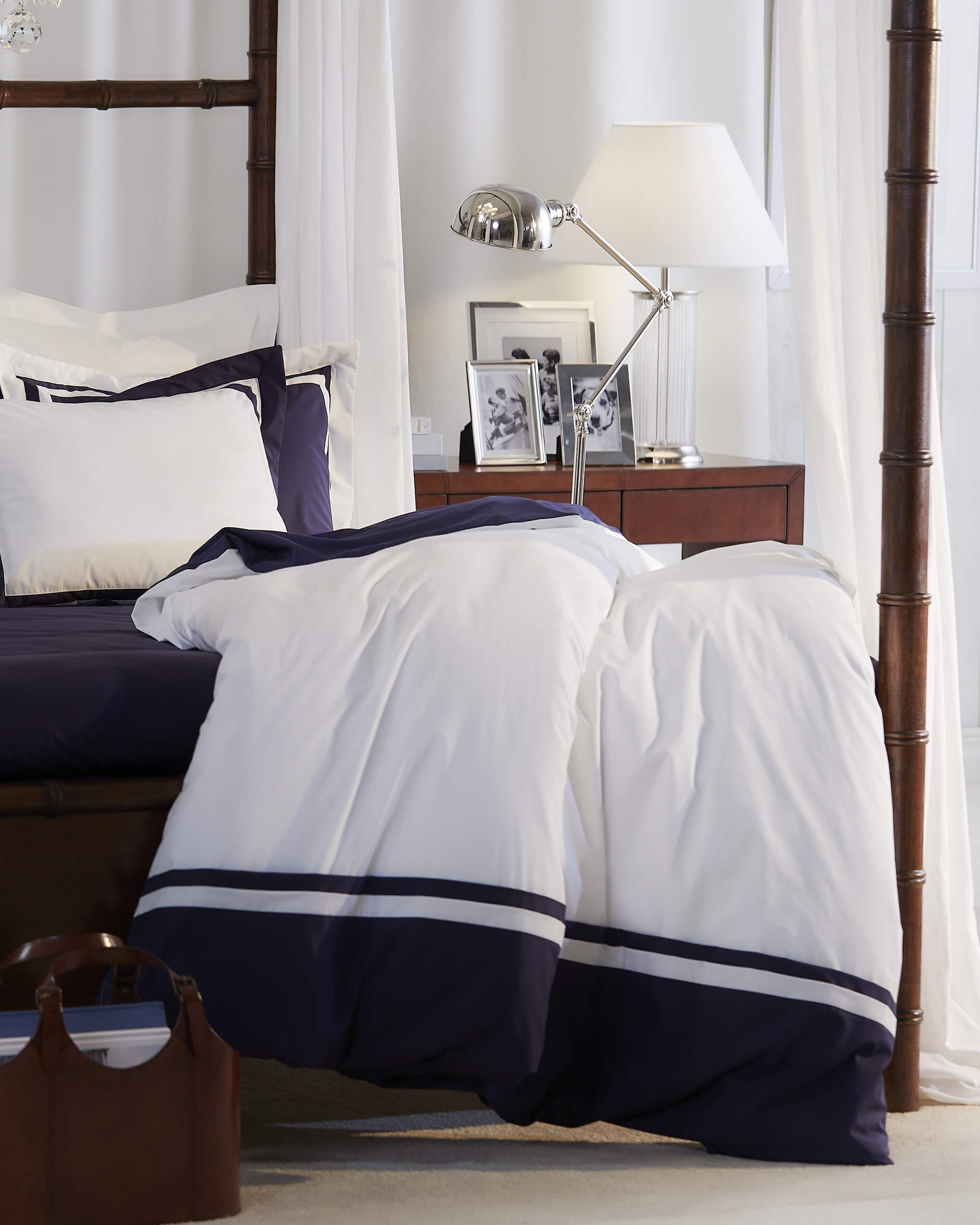 Belgravia påslakan vit/blå