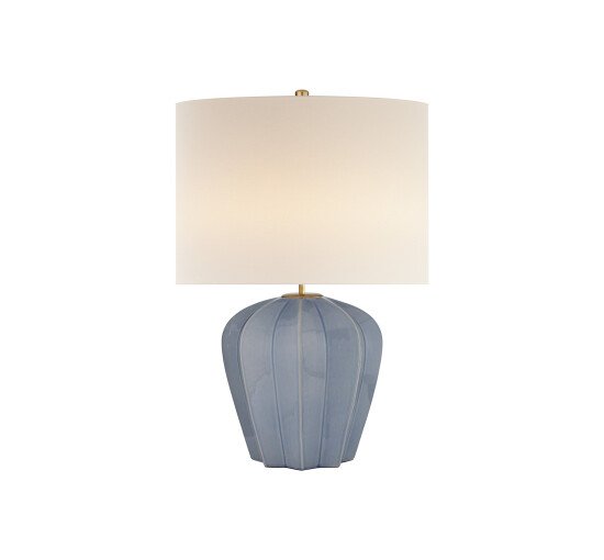 Polar Blue Crackle - Pierrepont Medium Table Lamp Stone White