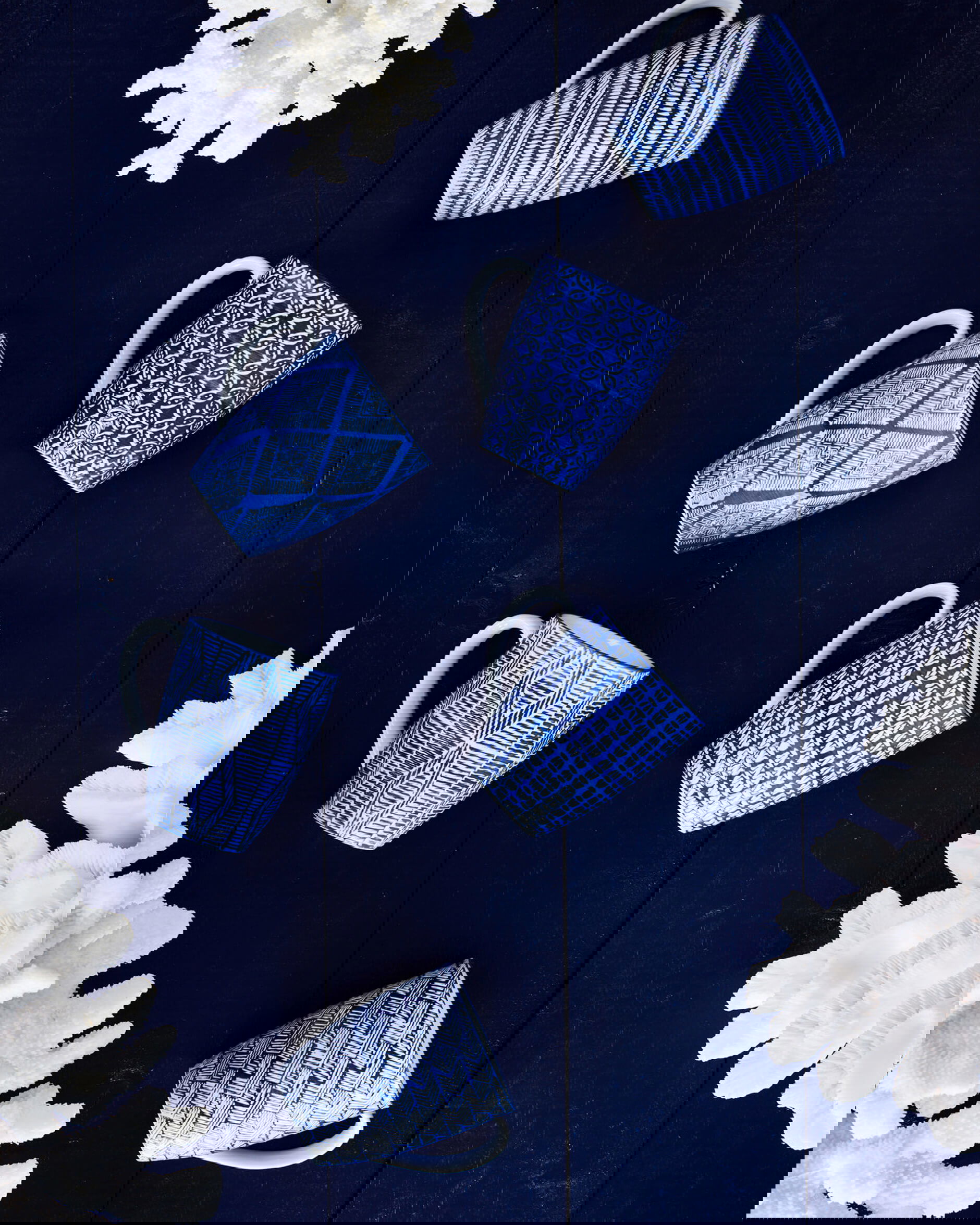 Capri Azzurra muggar blå/vit 6-pack