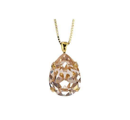Gold - Classic Drop Necklace Silk Rhodium