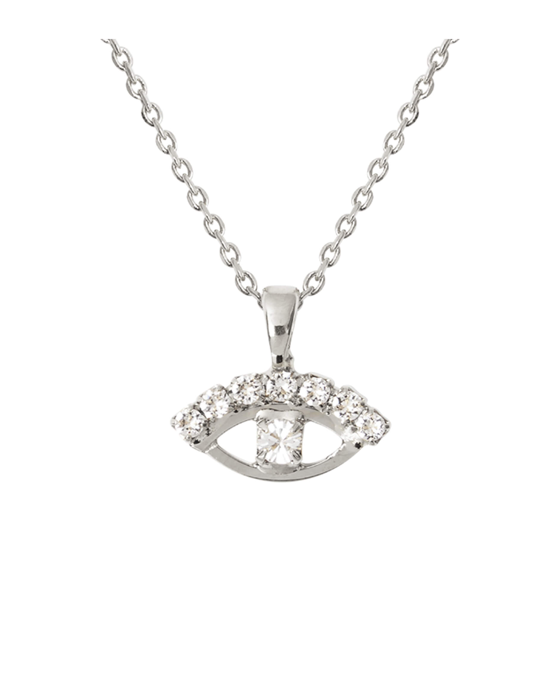 Petite Greek Eye necklace crystal rhodium