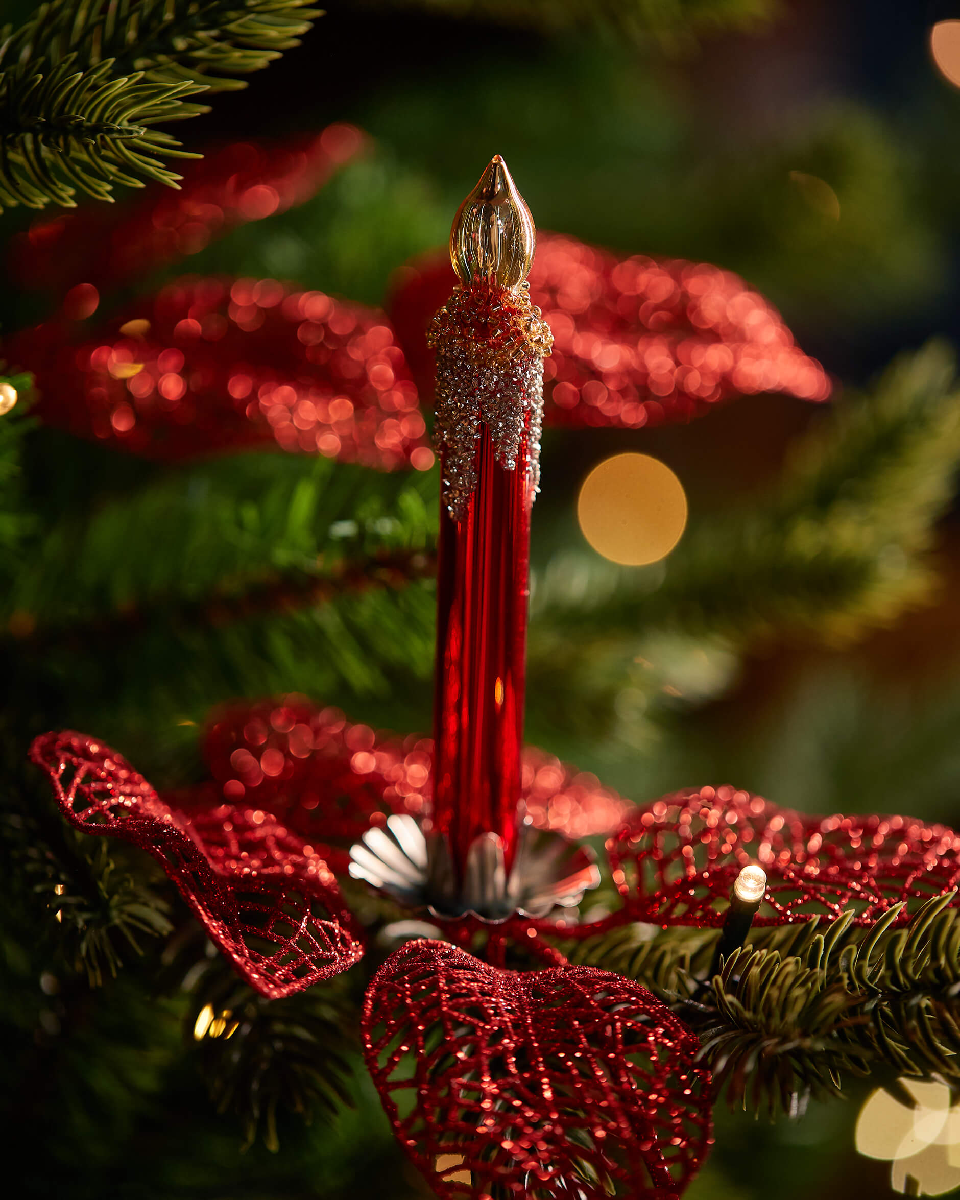 Elize-kuusenkoriste, kynttilä punainen