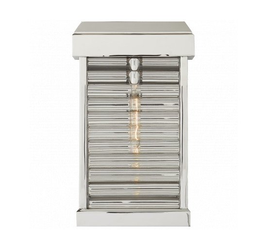 Polished Nickel - Dunmore Curved Glass Louver vägglampa nickel