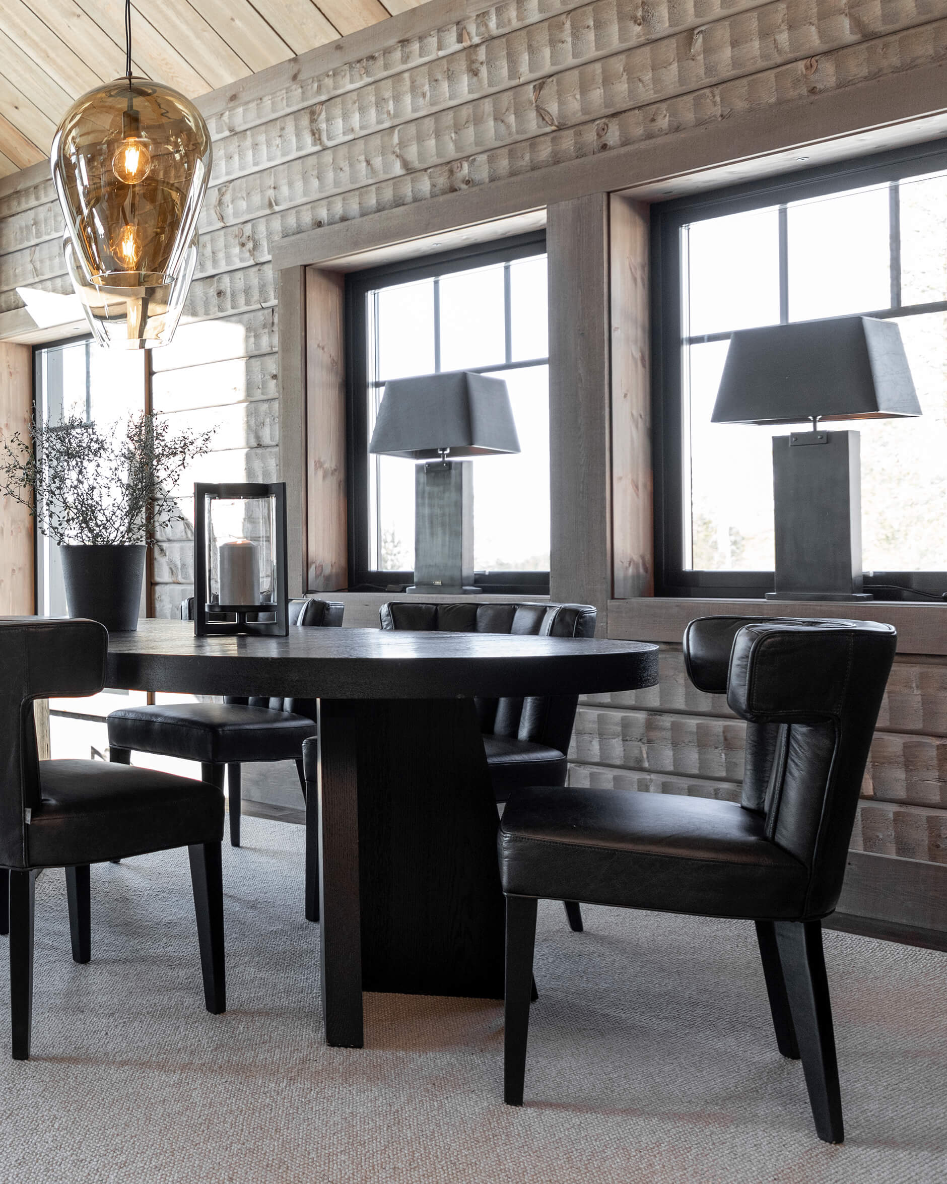 Rectangular lampskärm leather grey