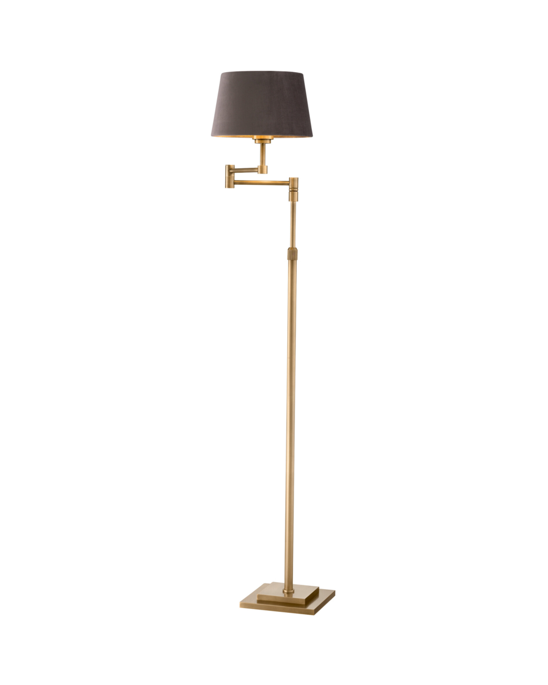 Corbin gulvlampe antik messing/grå