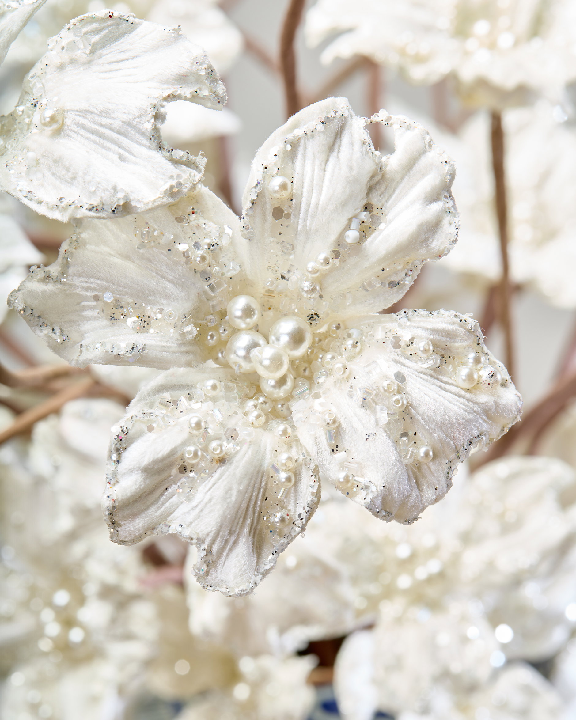 Dogwood Blossom dekorationskvist vit