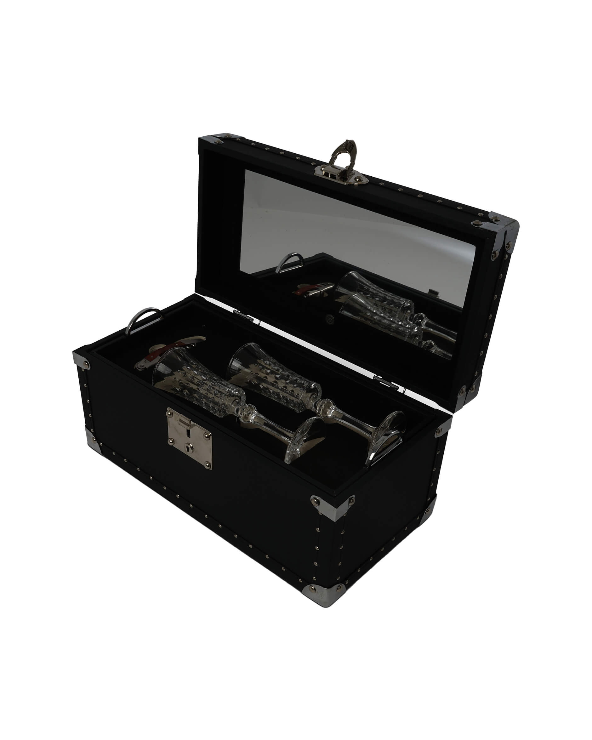 Vinglas förvaringslåda svart