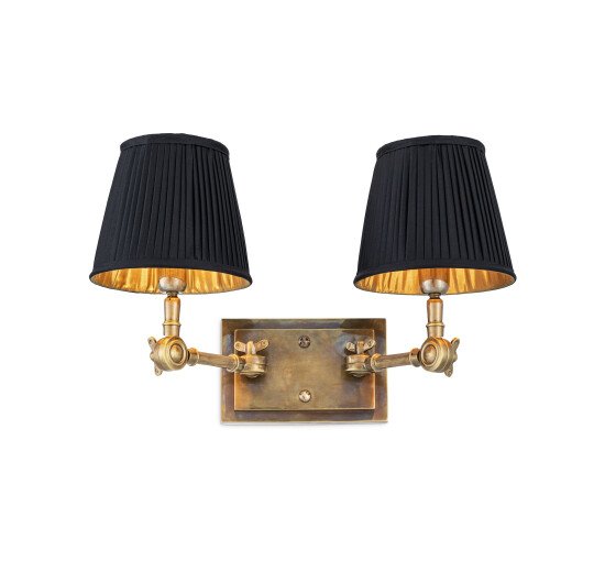 Brass/black shade - Wentworth Double Wall Lamp Brass