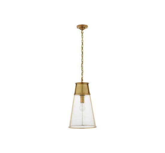 null - Robinson Large Pendant Antique Brass/Seeded Glass