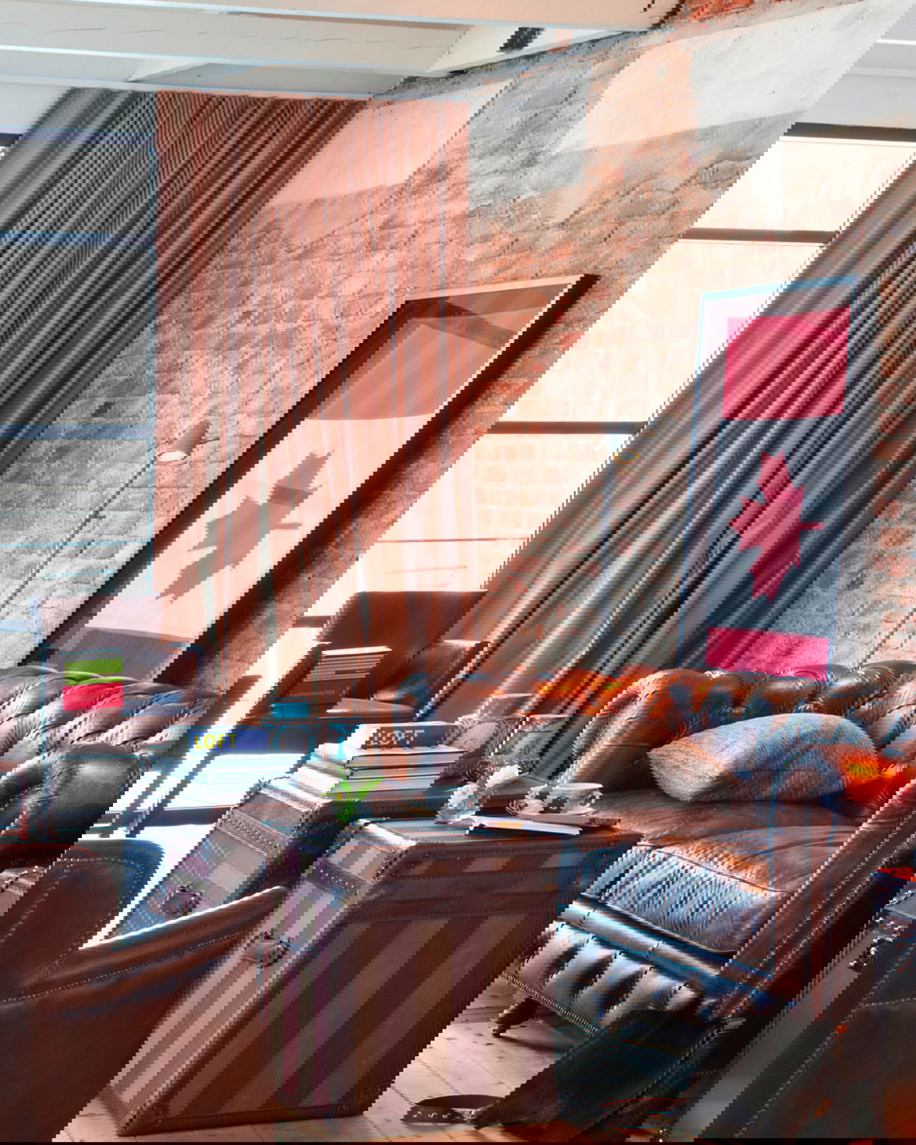 Newark karmstol läder vintage