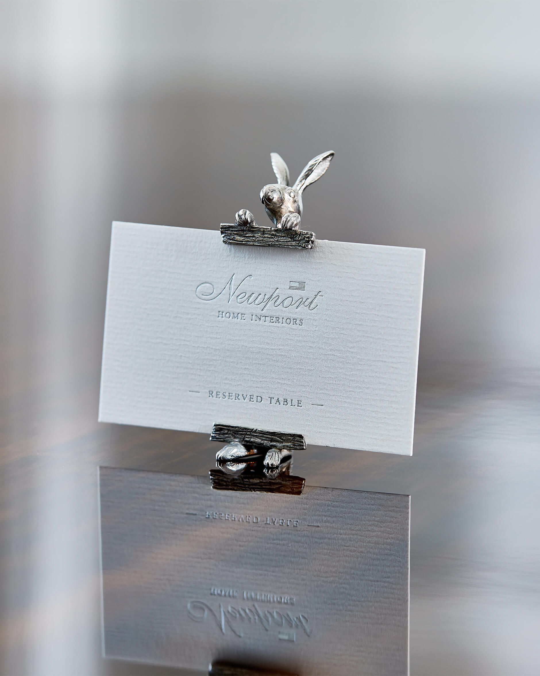 Kanin placeringskortshållare tenn