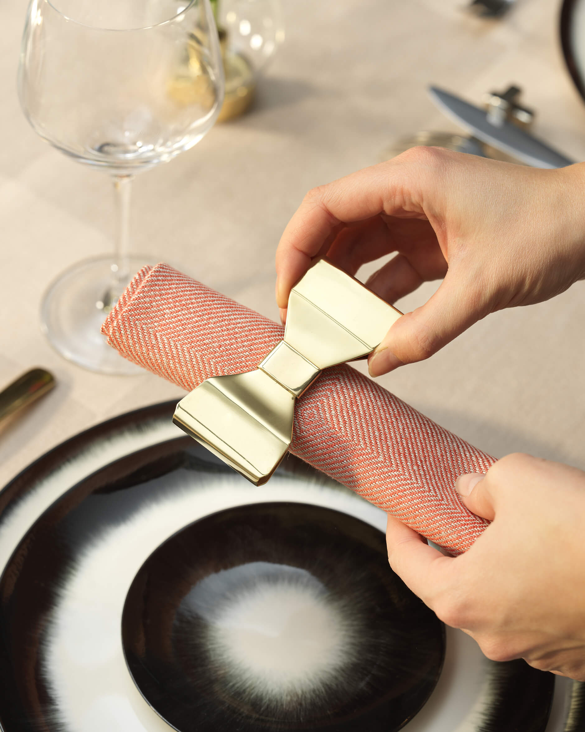 Bowie servettring mässing 2-pack