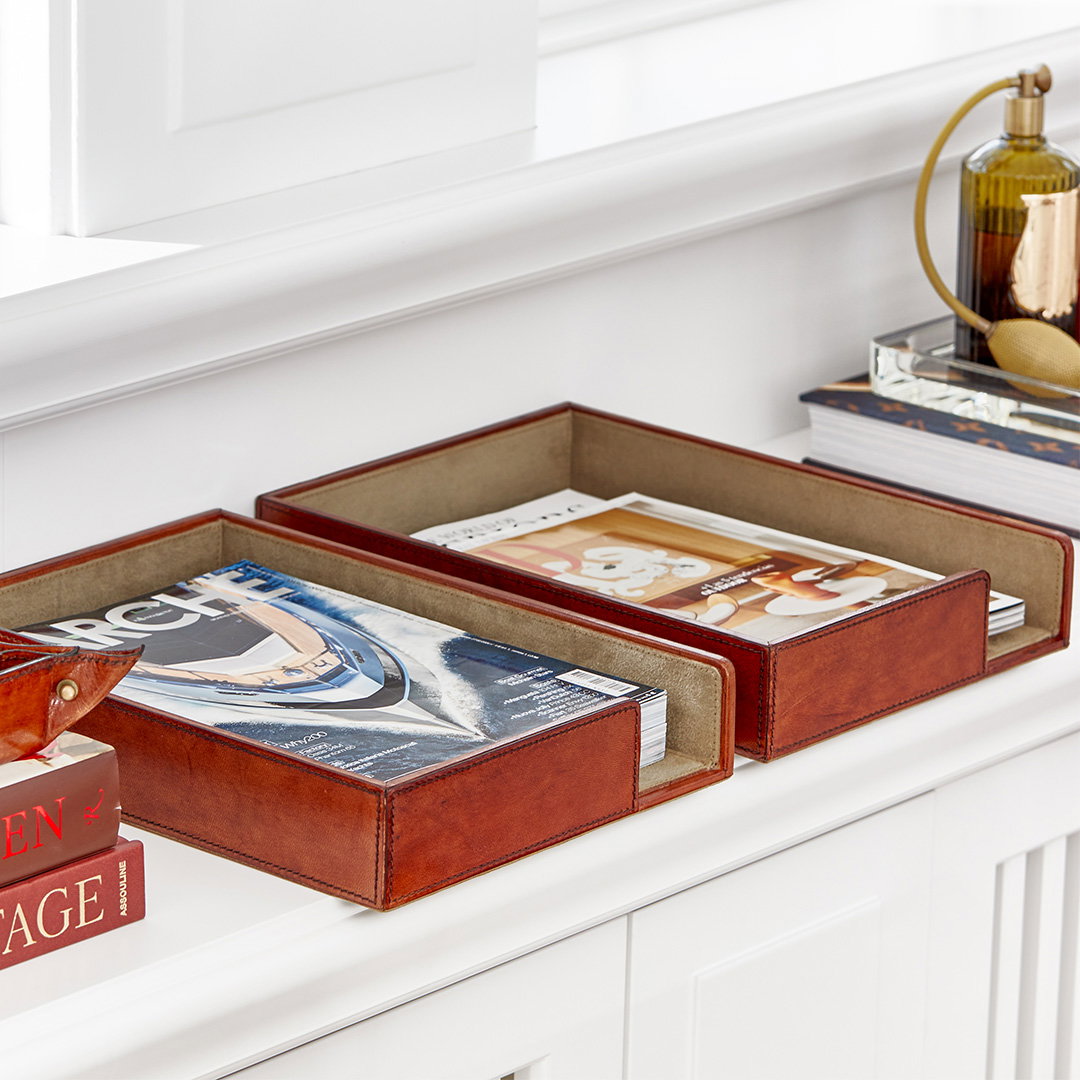 Kensington Letter Tray Leather