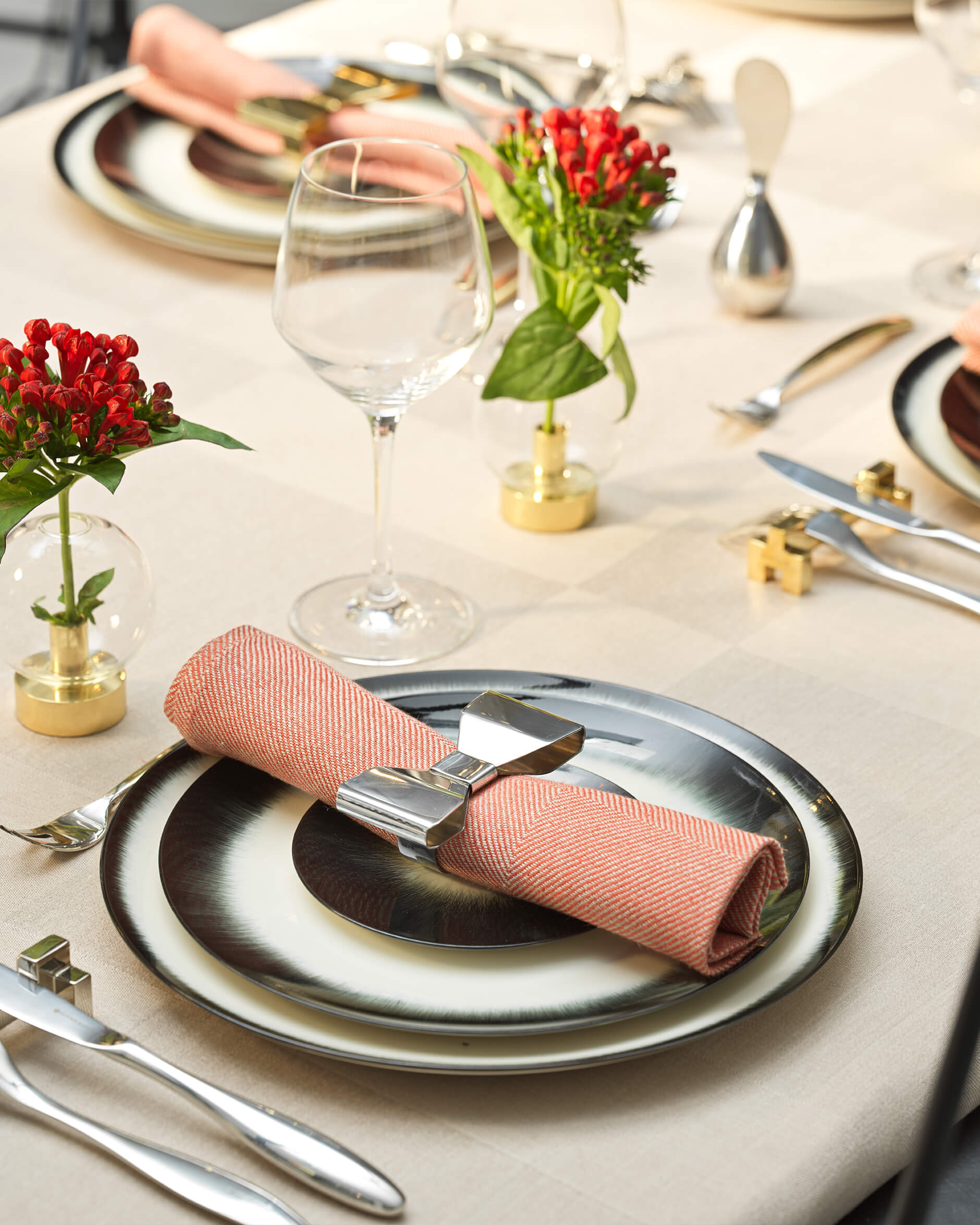 Bowie servettring stål 2-pack