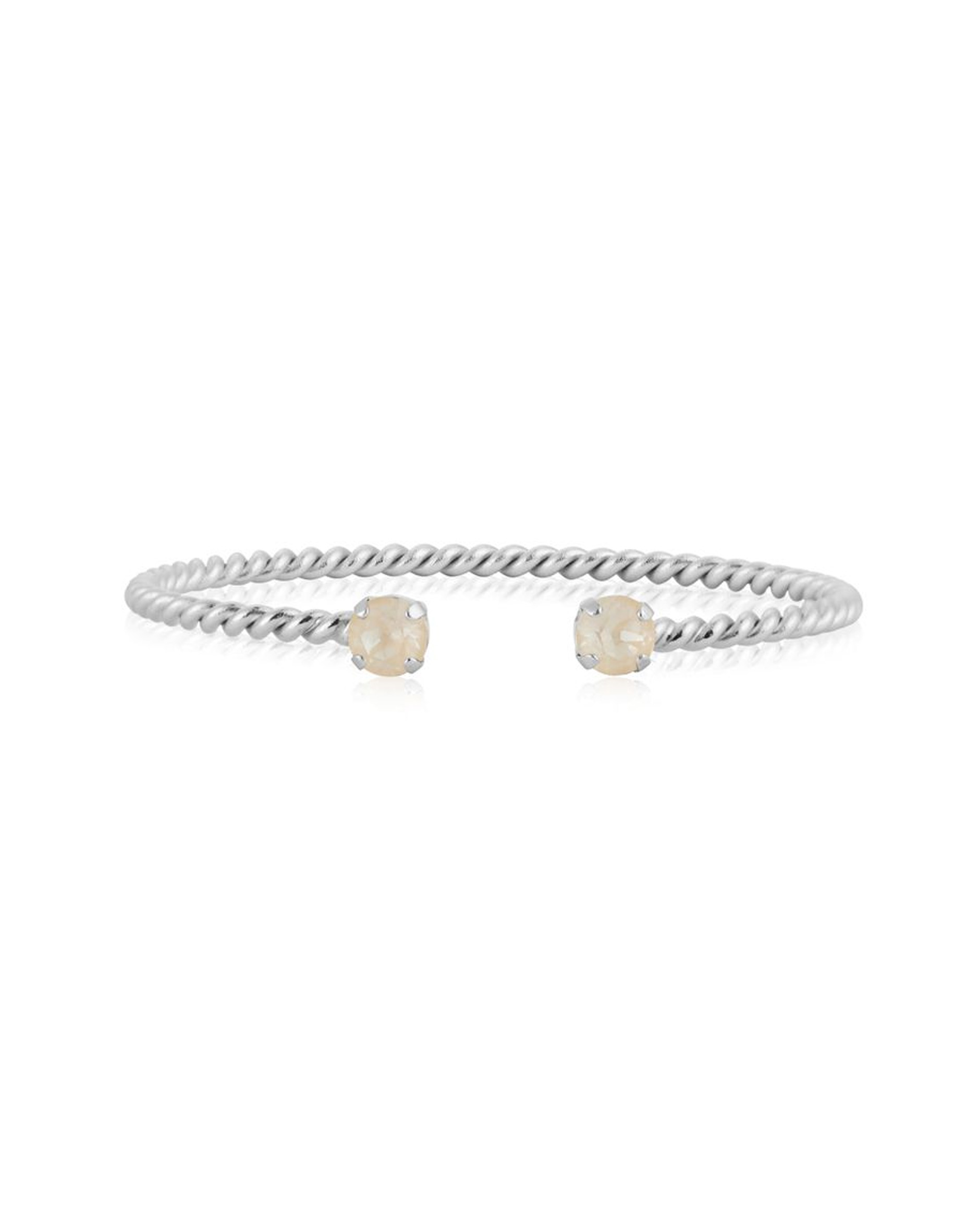 Mini twisted armband rhodium linen ignite