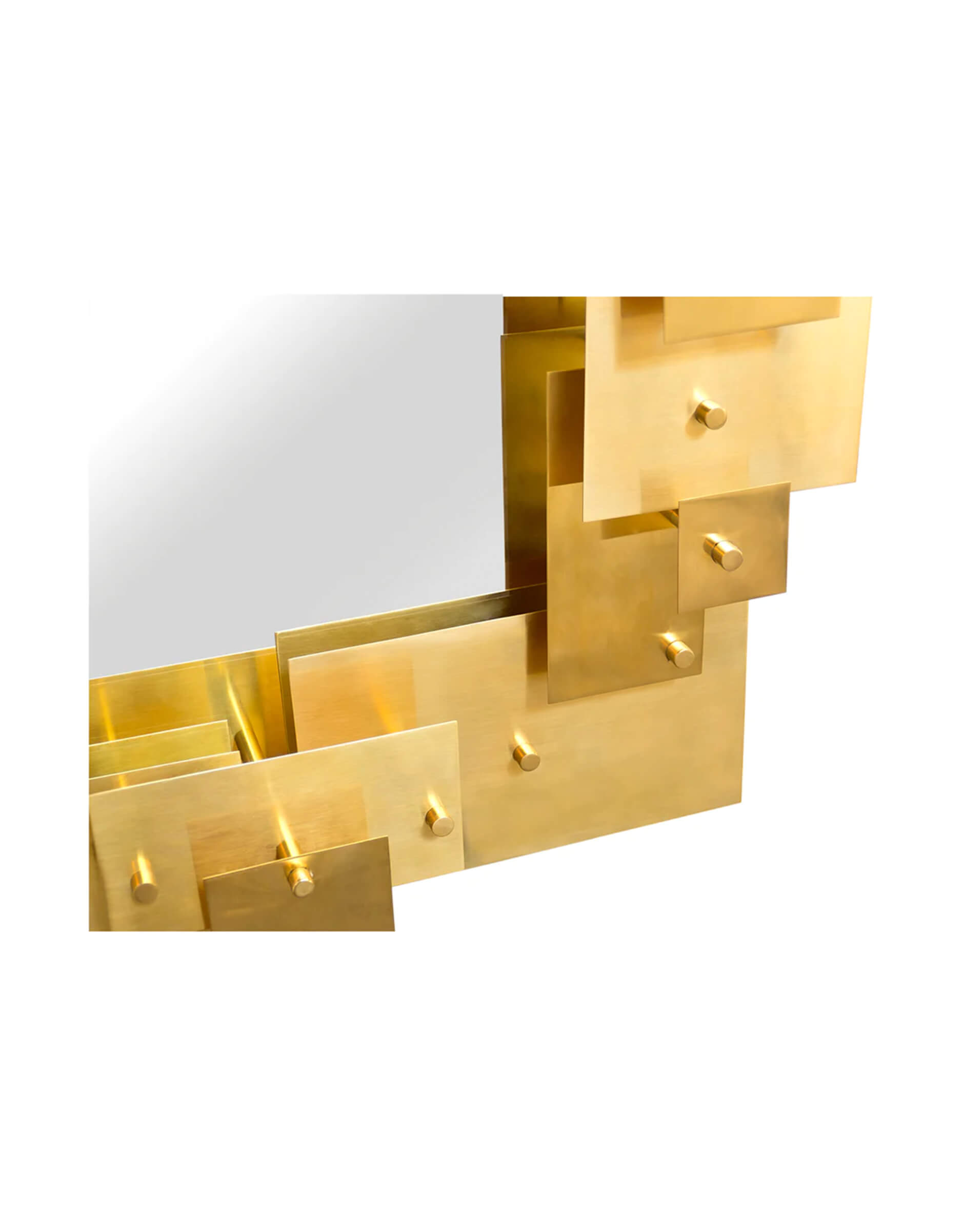 Puzzle spegel mässing