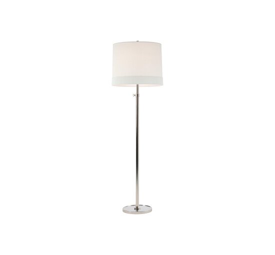 Linen - Simple Floor Lamp Soft Silver/Silk Banded