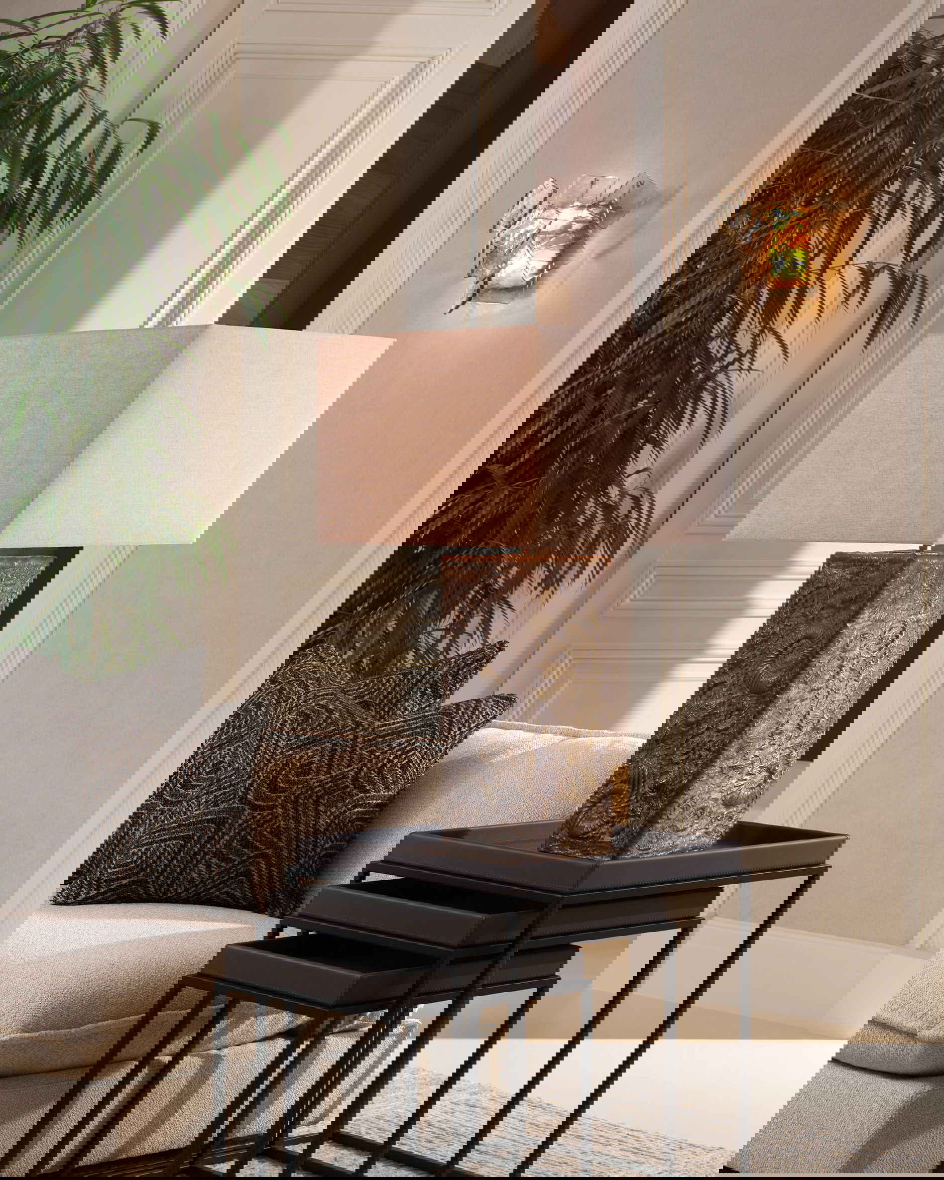 Kamari bordlampe antik messing