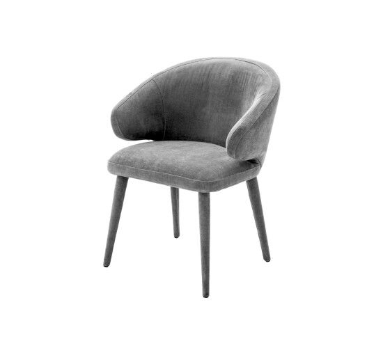 Clarck Grey - Dining Chair Cardinale Roche teal blue velvet