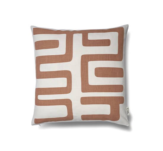 Dusty Coral - Labyrinth Cushion Cover Simply Taupe