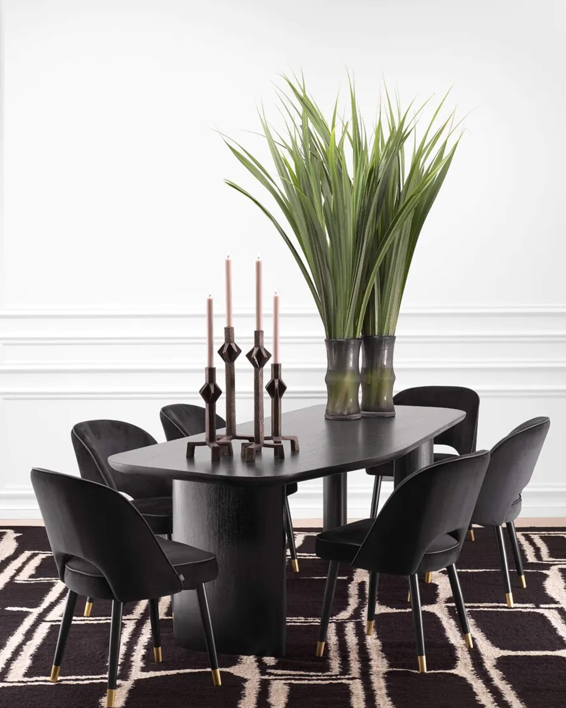 Cliff matstolar roche black velvet 2-set