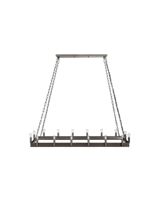Crown Rectangular taklampa antik järn