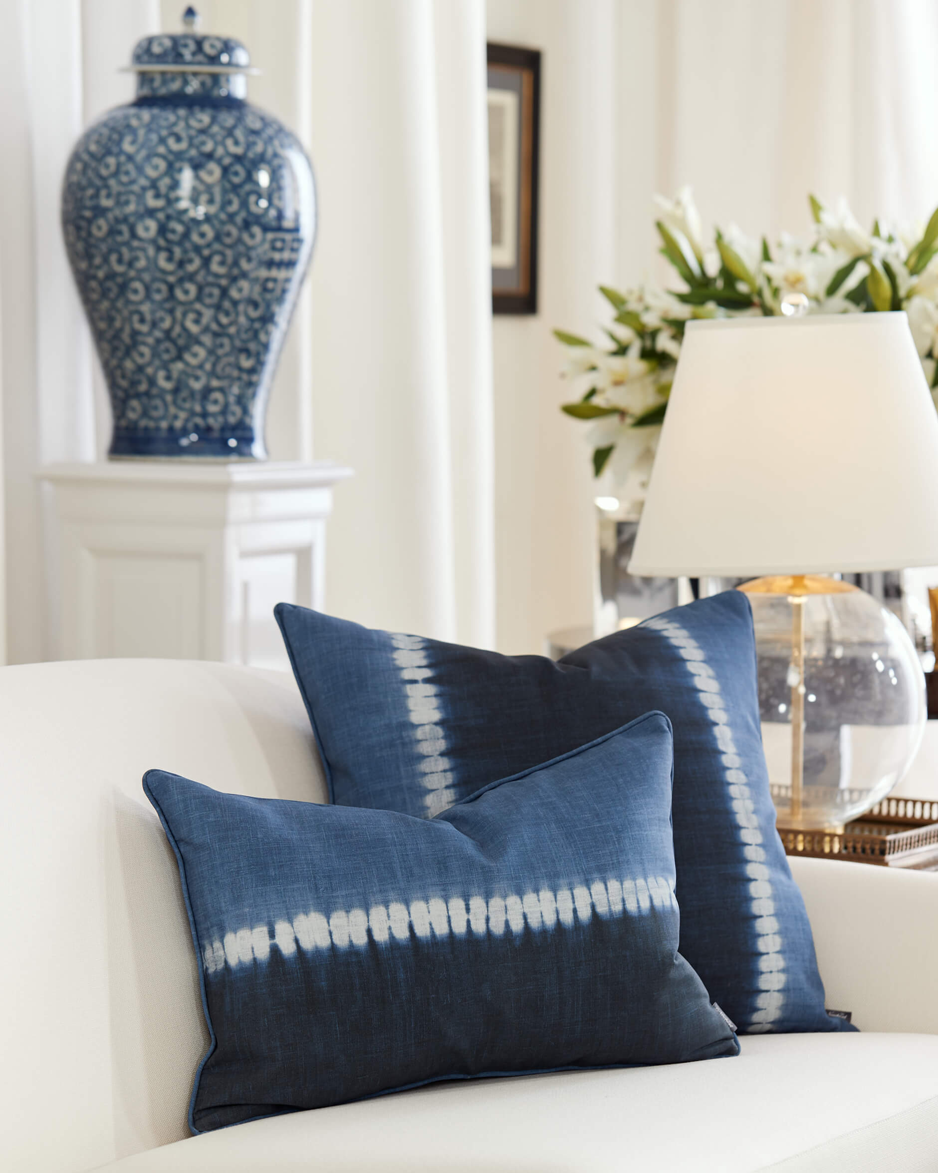 Toc Vers Stripe tyynynpäälliset indigo