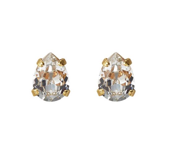 Crystal - Super Petite Drop Stud Earrings Peridot
