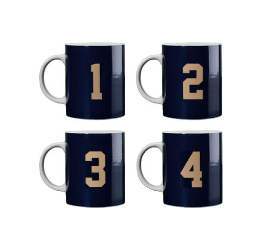 Blue - Newport Polo Mugs Ivory 4-pack