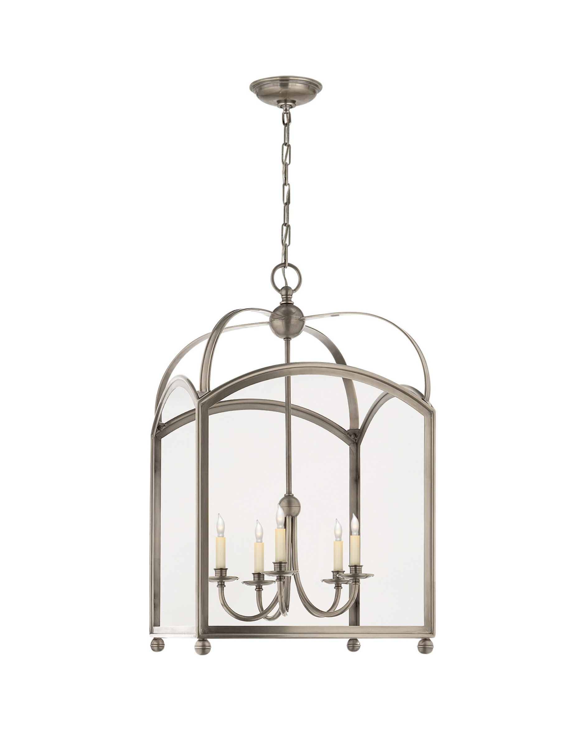 Arch Top taklampa antik nickel L