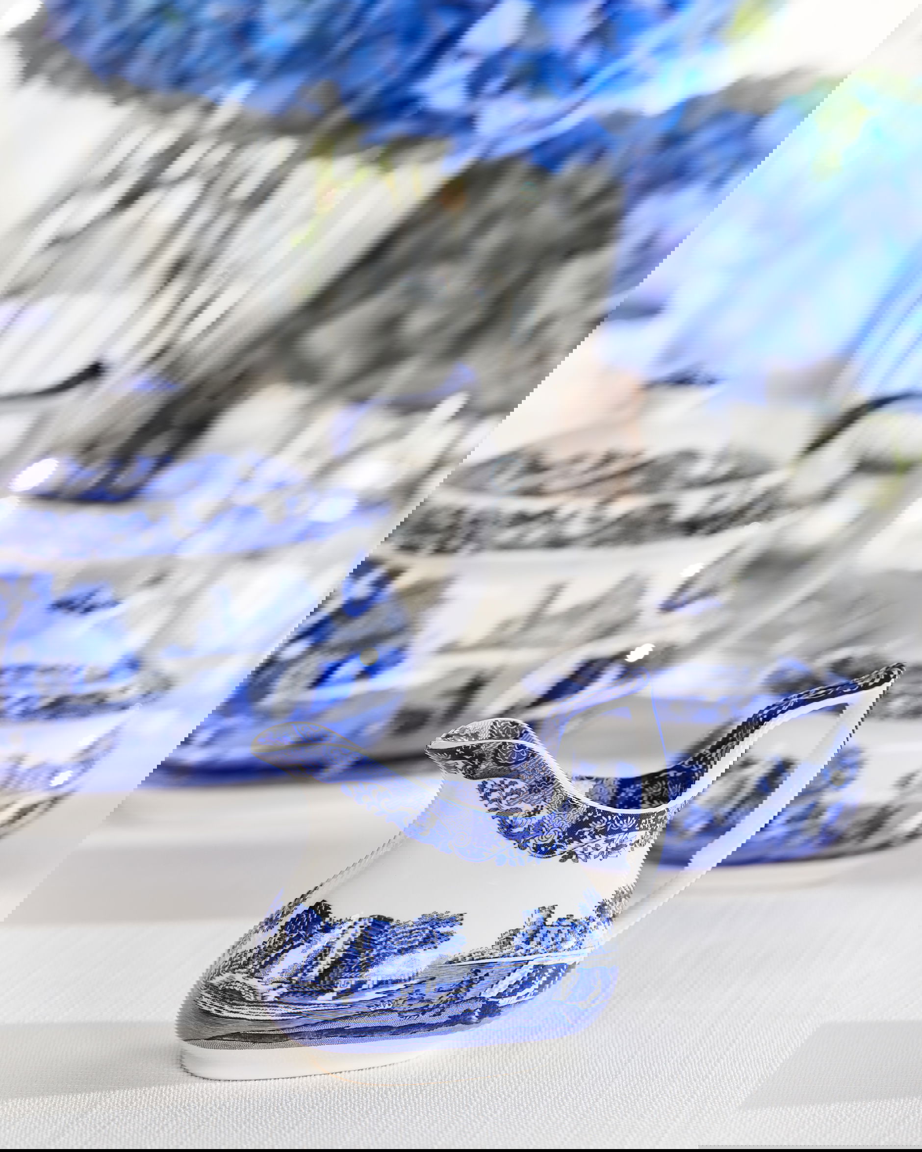 Blue Italian mjölkkanna blå/vit