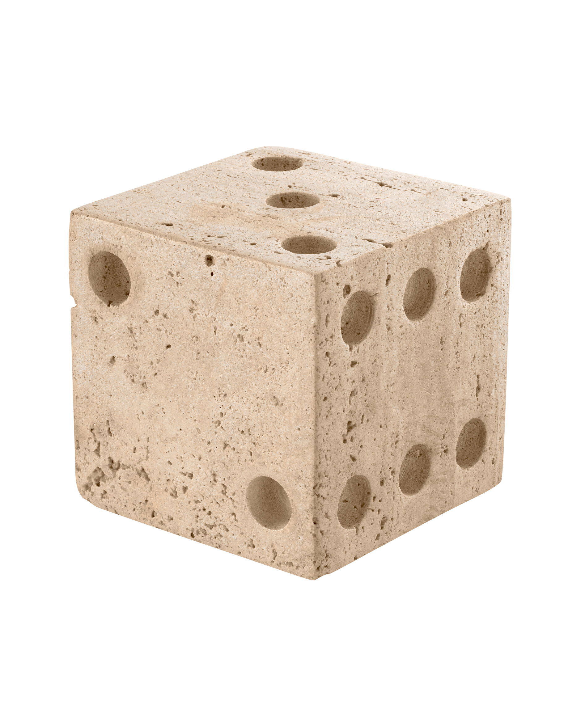 Visa Dice Decoration Travertine Set of 2