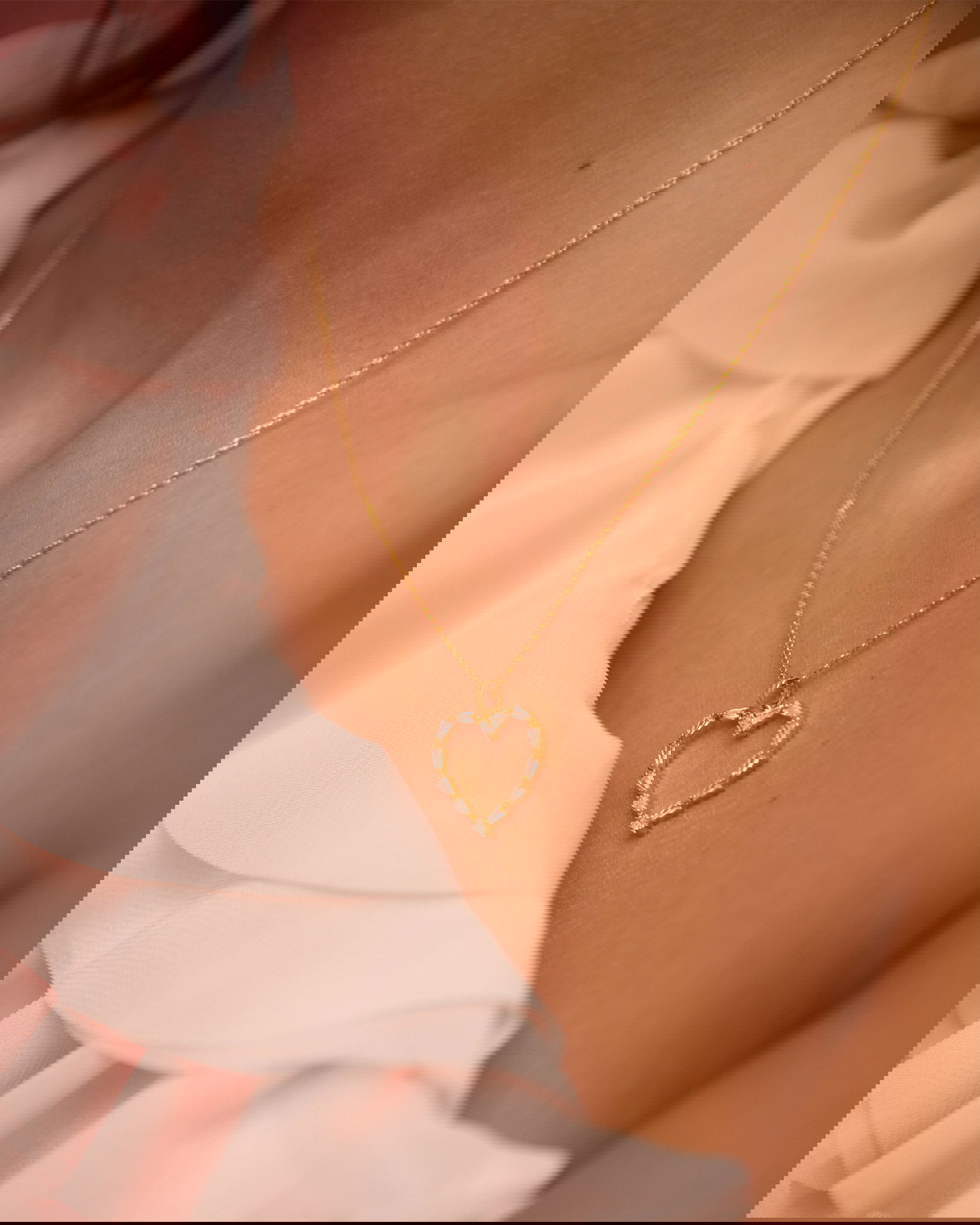 Baguette Heart halsband crystal