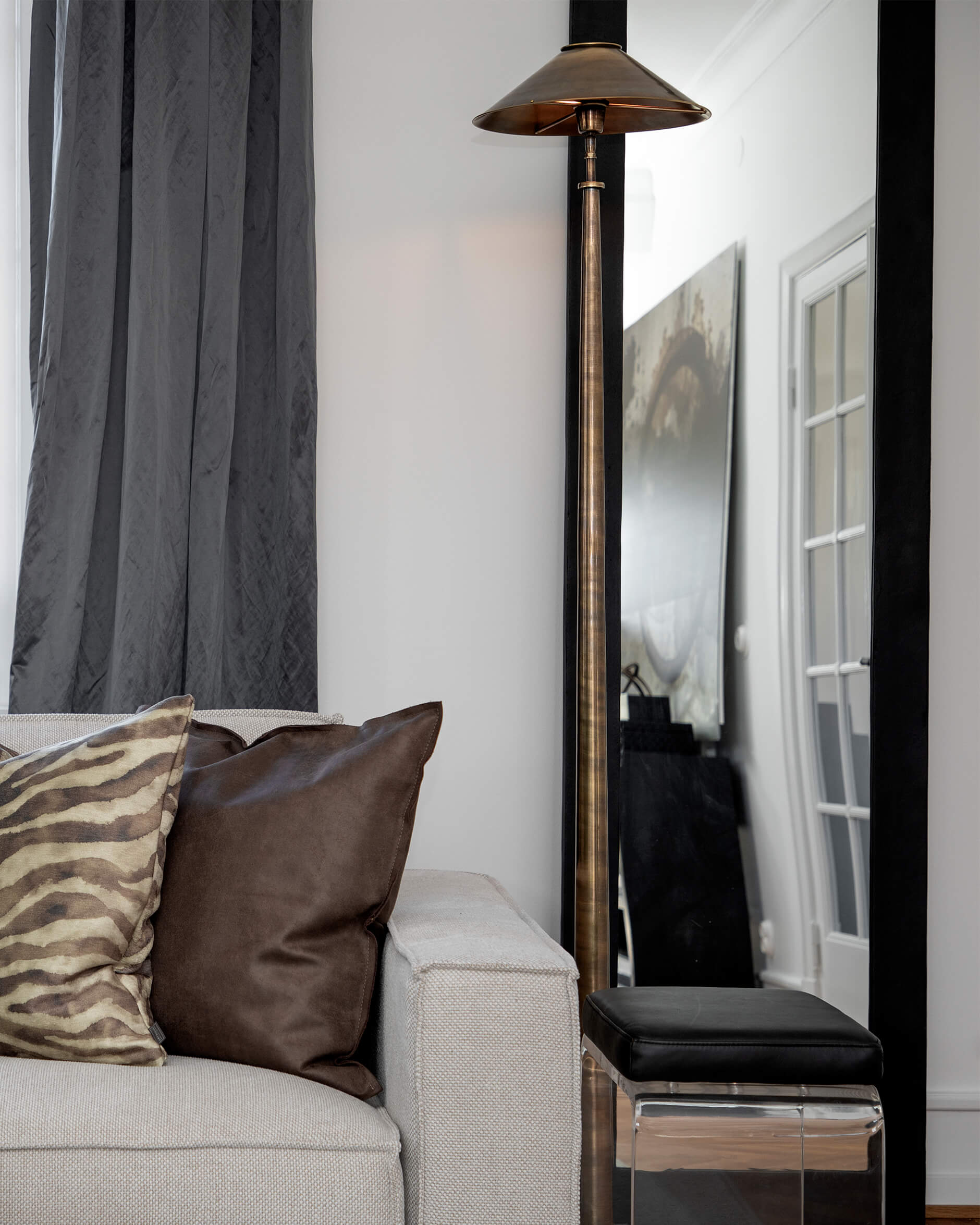 Positano Floor Lamp Antique Brass