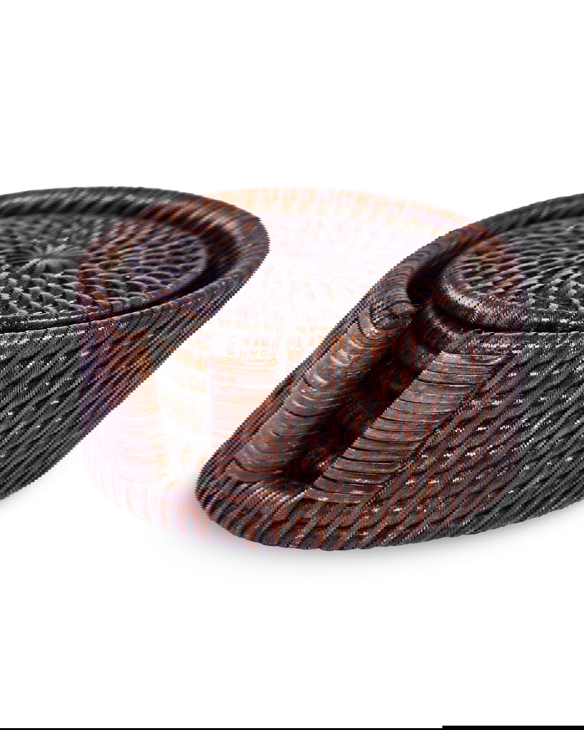 Cognac glasunderlägg rotting 6-pack