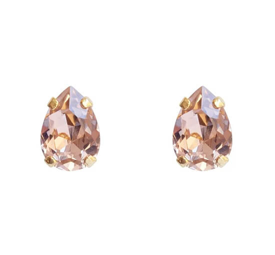 null - Petite Drop Stud Earrings Crystal