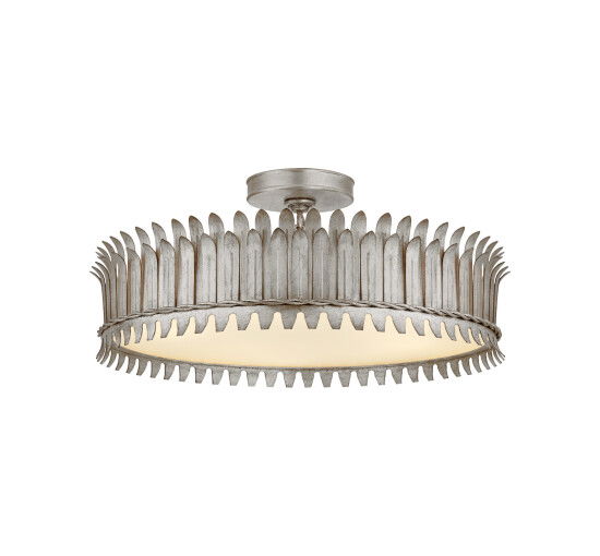 Burnished Silver Leaf - Leslie 21" Semi-Flush Silver