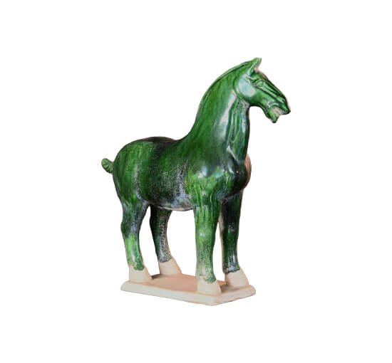 Grön - Tang häst skulptur svart