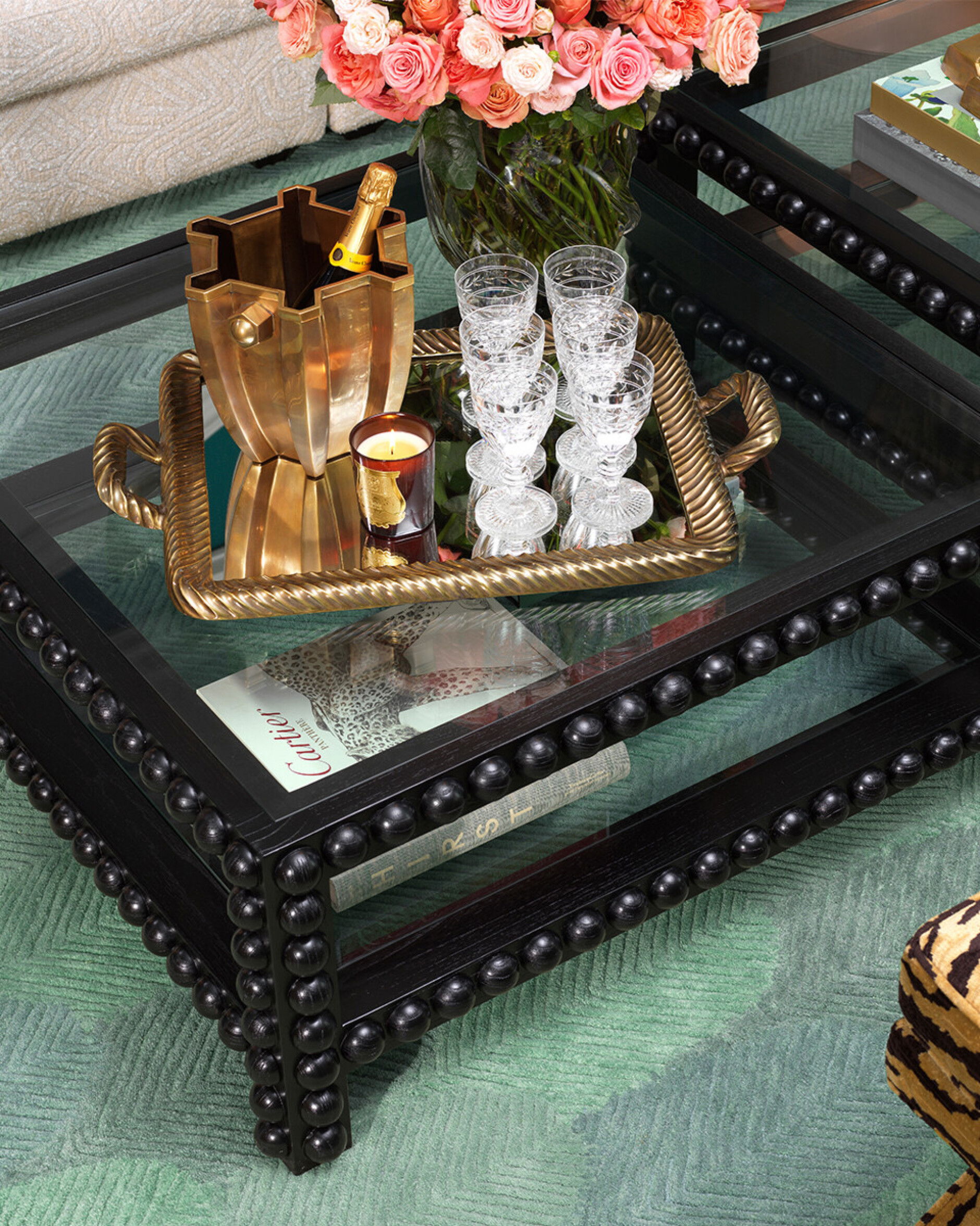 Napoli brass wine cooler