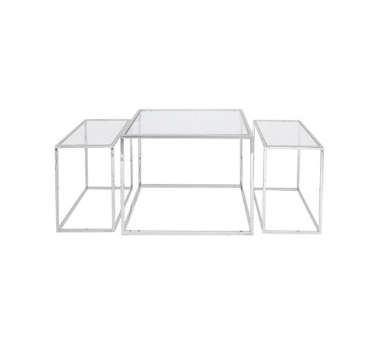 Krom - Three set table - satsbord krom hög