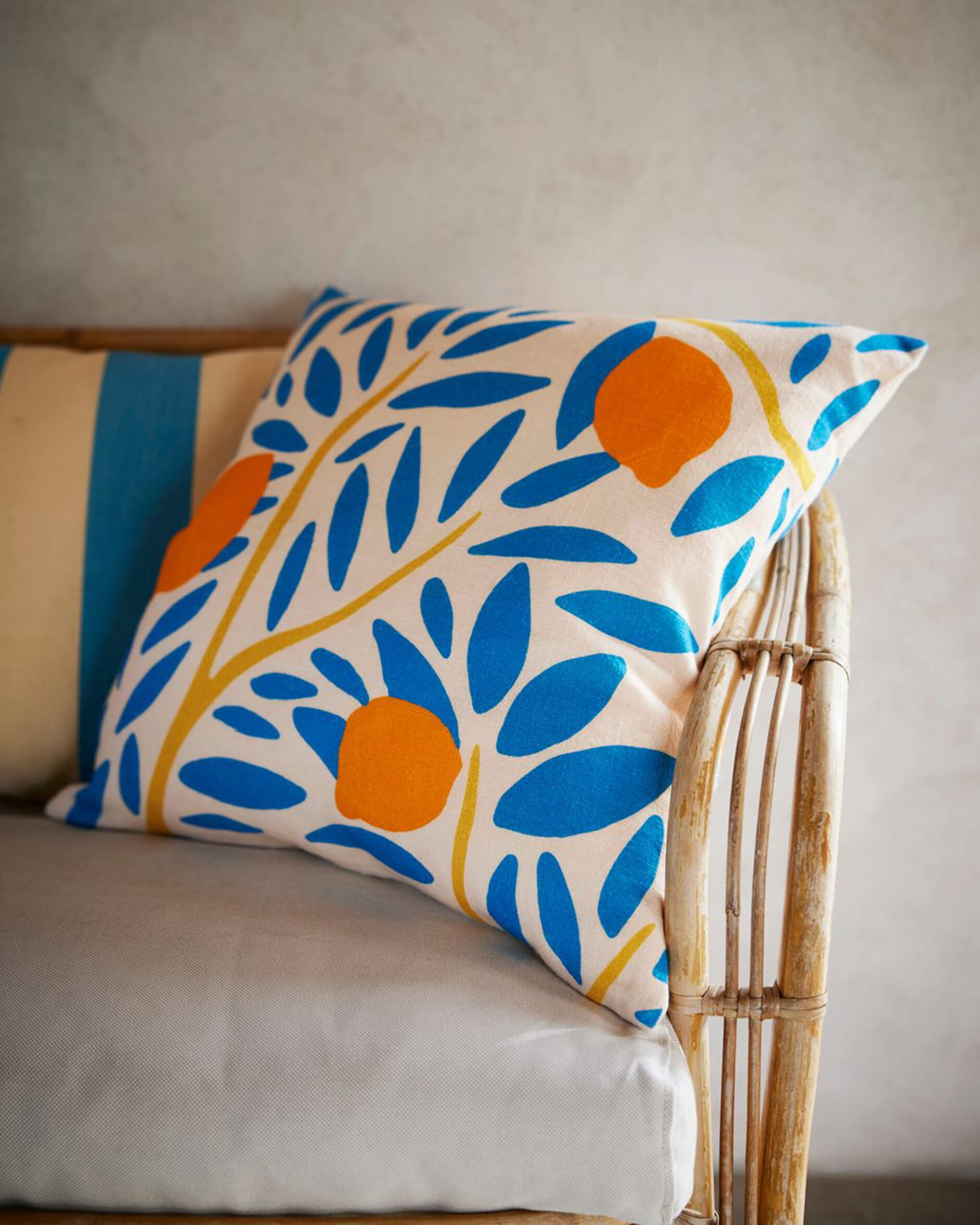 Sunny Citrus kuddfodral blå