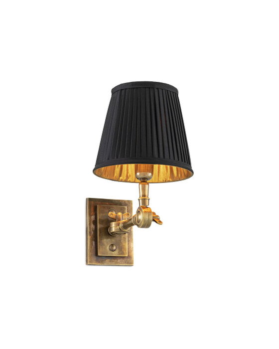 Wentworth Wall Lamp Single Vintage Brass/Black