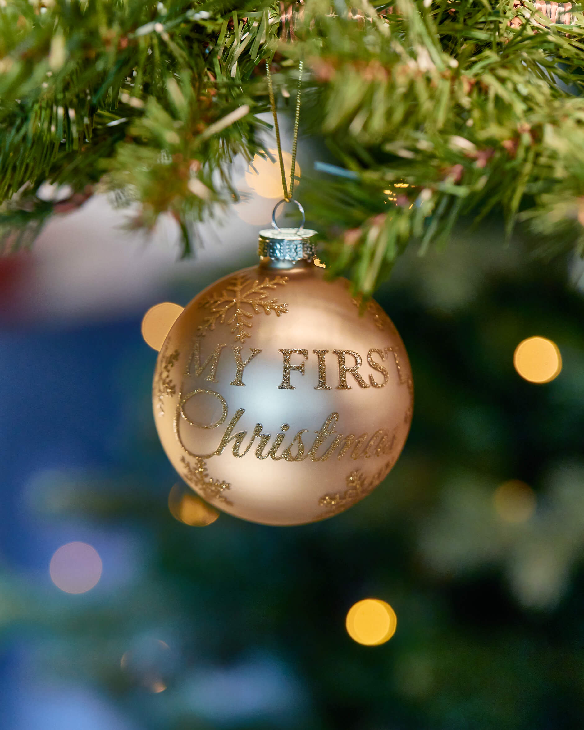 My First Christmas Bauble Gold 8cm